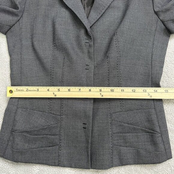 Elie Tahari Women's Pant Suit Jacket Wool Blend 4 Snap Cuff Sleeve Size 4 Gray - Picture 6 of 10